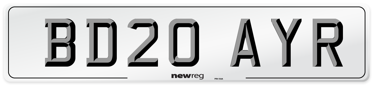 BD20 AYR Number Plate from New Reg
